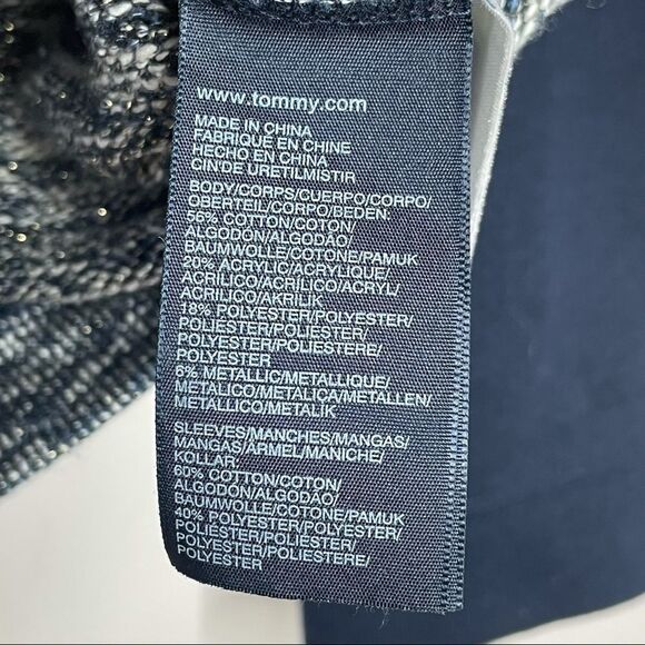 Tommy Hilfiger Navy Sparkle zip up knit jacket - Picture 6 of 8